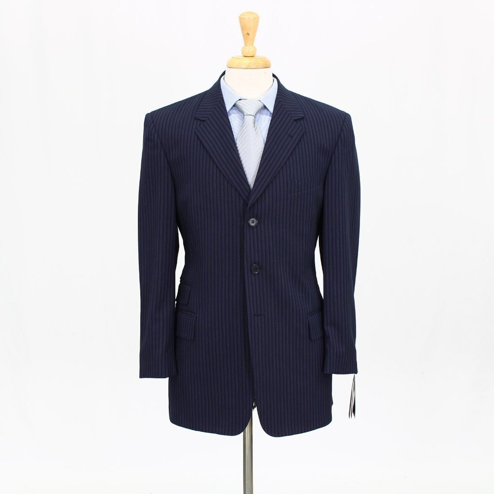 Paul Smith 40R Navy Striped 3-Button Sport Coat Blazer Jacket B448